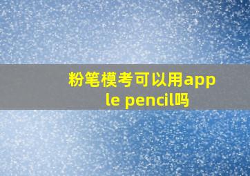 粉笔模考可以用apple pencil吗